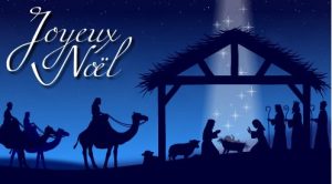 CRECHE BLEUS JOYEUX NOEL